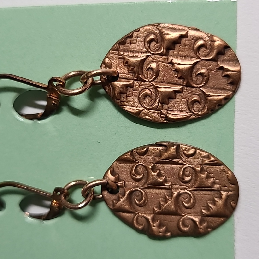Handcrafted Earrings Of Copper